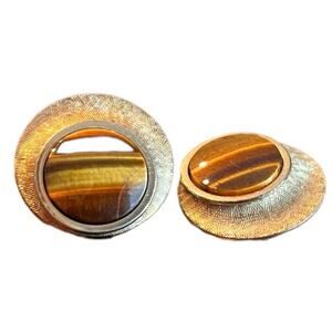 Vintage Destino Eye of the Tiger Cufflinks, Gold Color Finish